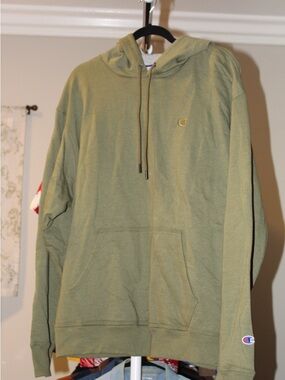 Champion Olive-Style Pullover Hoodie with Small Logo